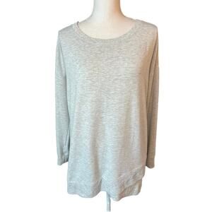 Ideology gray crossover hem sweatshirt loungewear Athliesure activewear